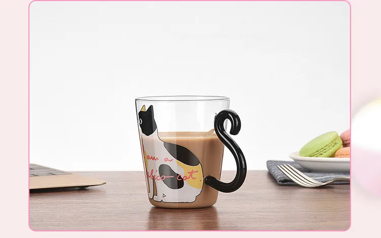 Милый креативный Кот Китти стеклянная кружка чашка чай чашка Молоко Кофе Кружки креативный подарок посуда для напитков домашний офис чашка