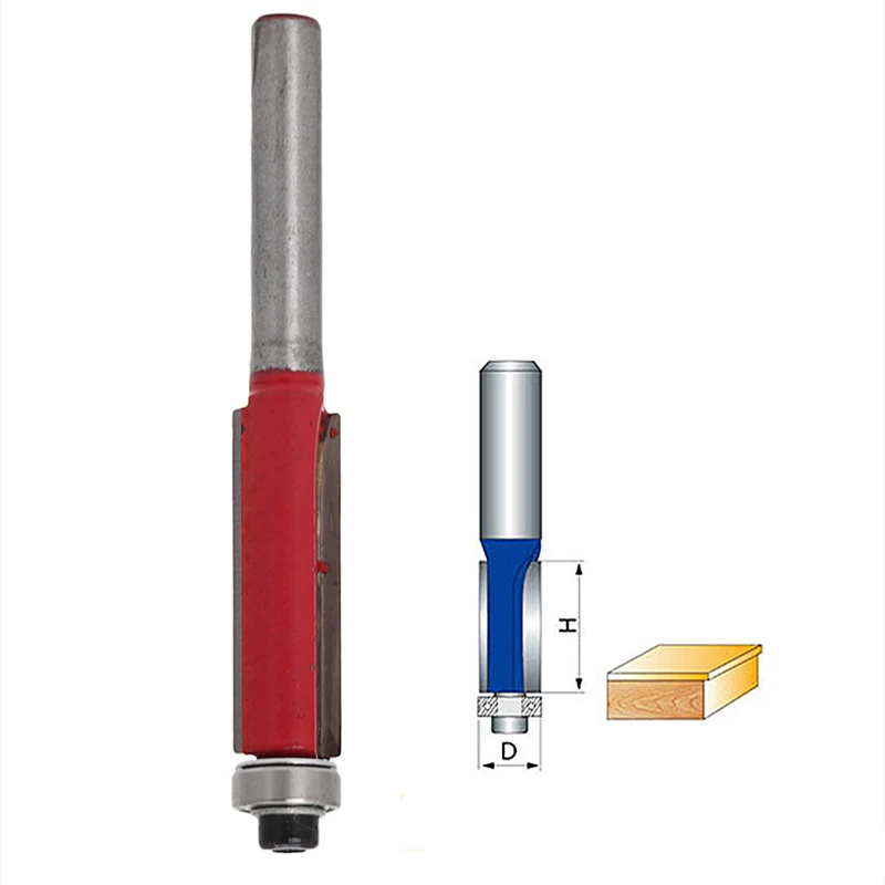 1PC 3/8" 9.52mm Flush Trim Bit Carbide Tipped For 1/4" Shank Router Bits