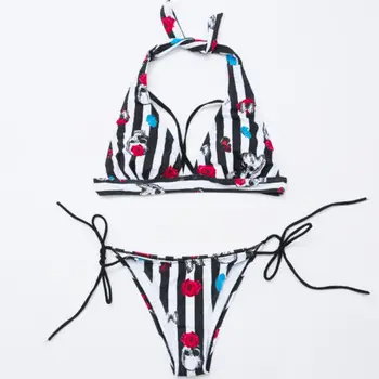 

NEW 2018 Summer Women Swimwear Bandage Bikini Set Push-up Padded Bra Bathing Suit Swimsuit
