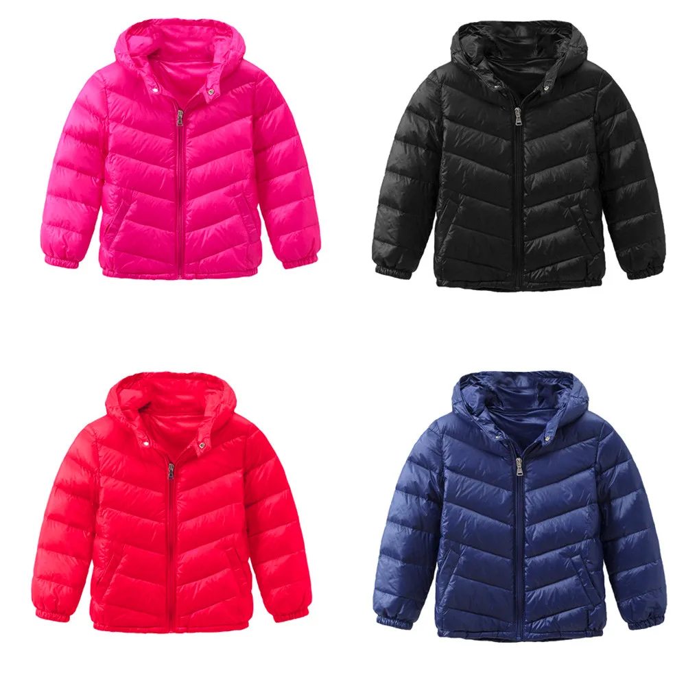 

Autumn Winter Warm Baby Girls Boys Kids Solid Down Jacket Coat Children Hooded thick Clothes girls winter coat casaco infantil