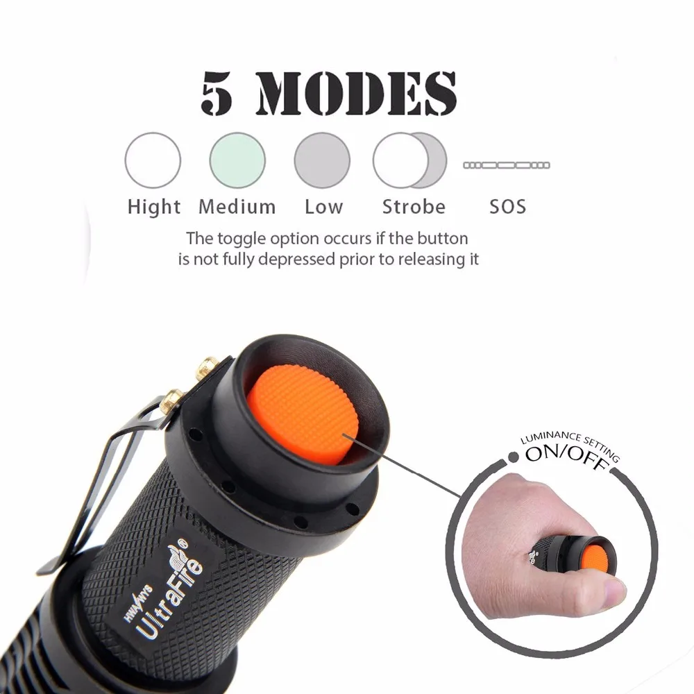 Ultrafire SK98 CREE XM-L2 transmitter luz bulb 1000 lumens tactics 18650 flashlight torch lantern hunting aluminum Led linterna