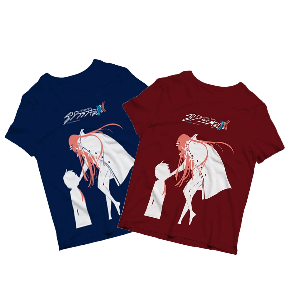 

Brdwn DARLING in the FRANXX Unisex zero two 002 ICHIGO HIRO Cosplay T-shirt Short Sleeve Tee Cotton Tops