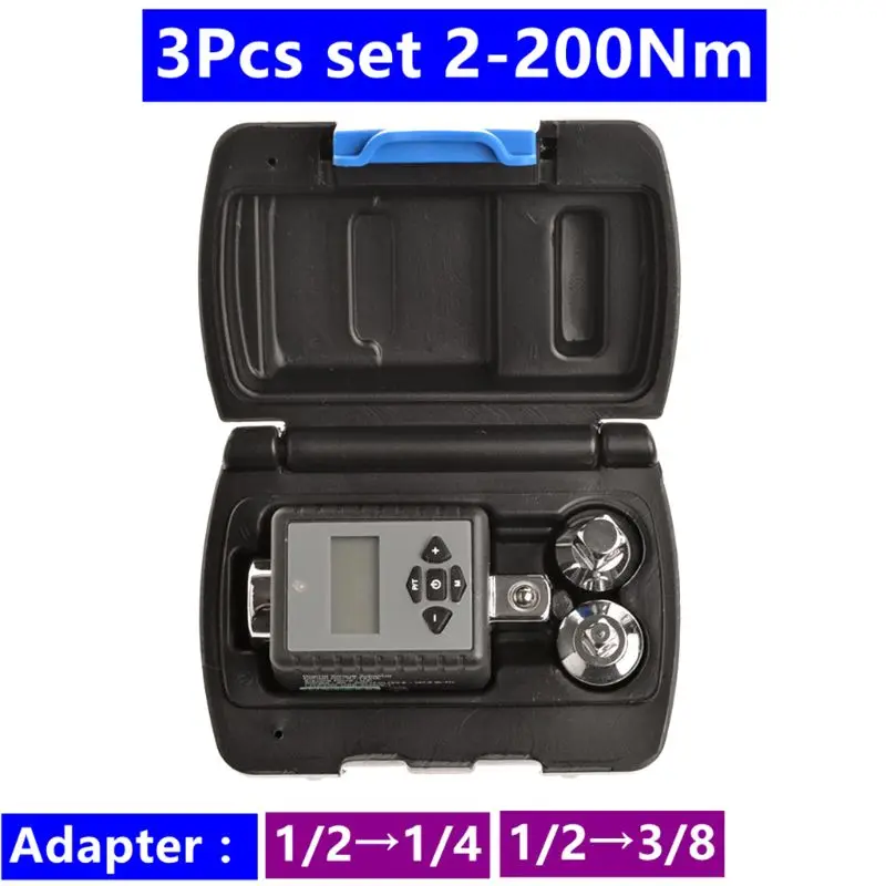 Pro Digital Display Torque Wrench Adapter Adjustable Electronic Spanner Bike Car Repair 2-200Nm photo