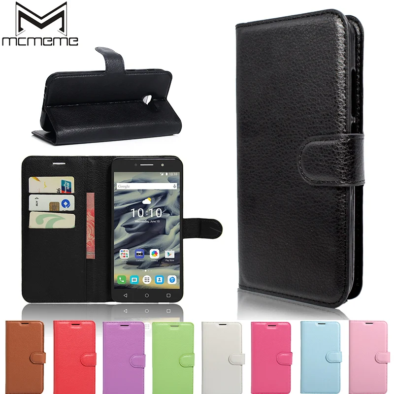 

MCMEME Luxury PU Leather Cover Case For Alcatel One Touch Pixi 4 6.0 8050D Case Flip Protective Phone Back Cover Skin Bag Skin