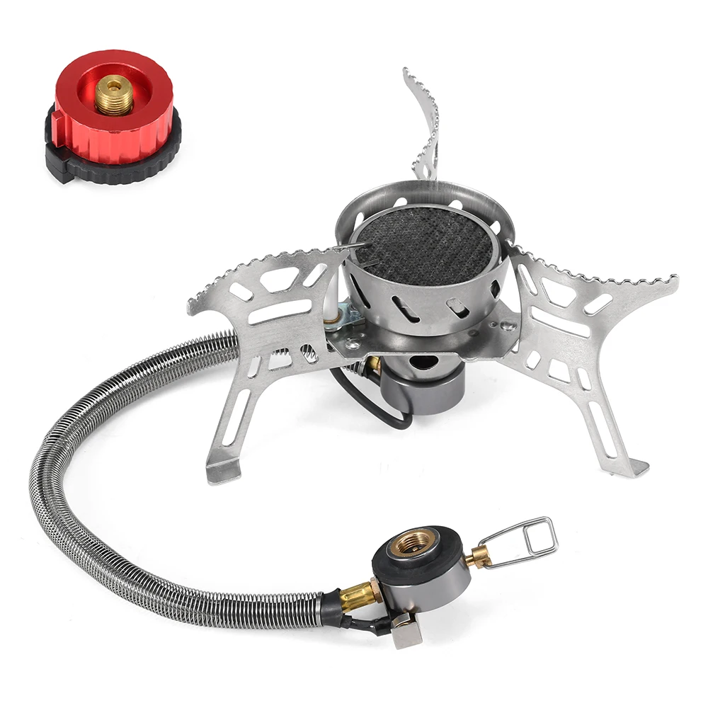 

3500W Windproof Camping Gas Stoves Ultralight Portable Outdoor Hiking Backpacking Picnic Cooking Stove Camping BBQ with Adapter