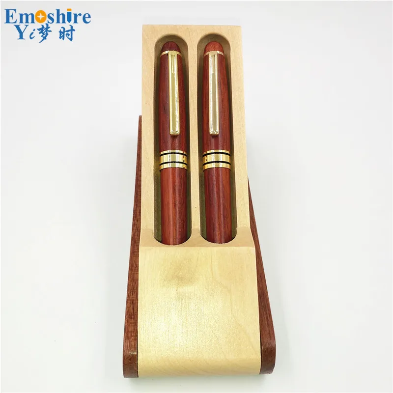Emoshire Redwood pen three-piece suit Mahogany pen Mahogany pen Wood pen box Spot custom (14)