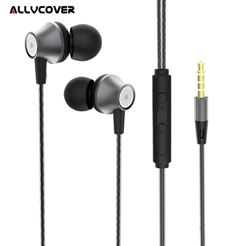 Allvcover Universal Super Bass Stereo Earphone 3.5mm Jack Hands Free Wired Headset with Mic For Computer Mobile Phone | Электроника