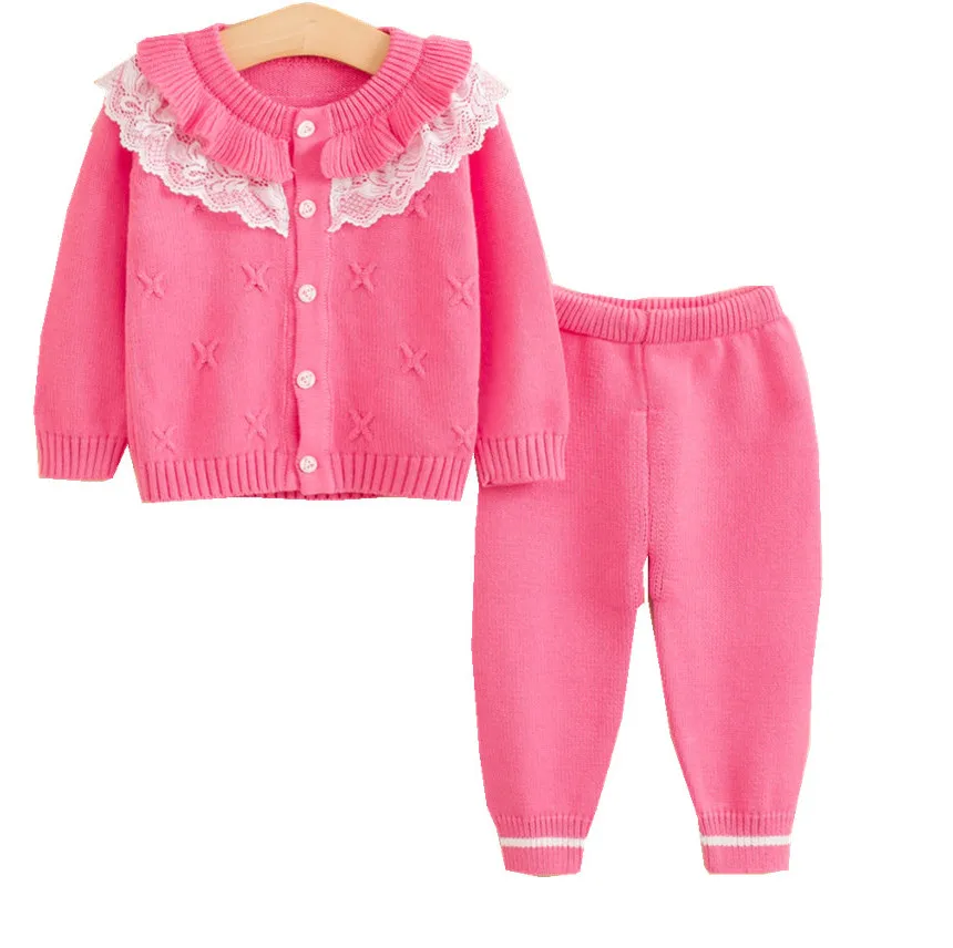 Г. Комплект одежды для новорожденных девочек, кардиган и штаны одежда для малышей хлопковый свитер кружевные вязаные свитера с длинными рукавами, пальто+ брюки