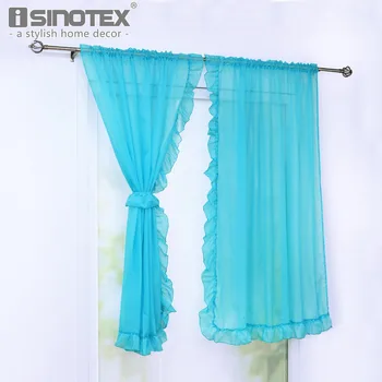 

Window Curtain Purfle Decoration Sheer Curtain Valance For Kitchen Living Room Voile Screening Drape Panel with Straps 1Pair/Lot