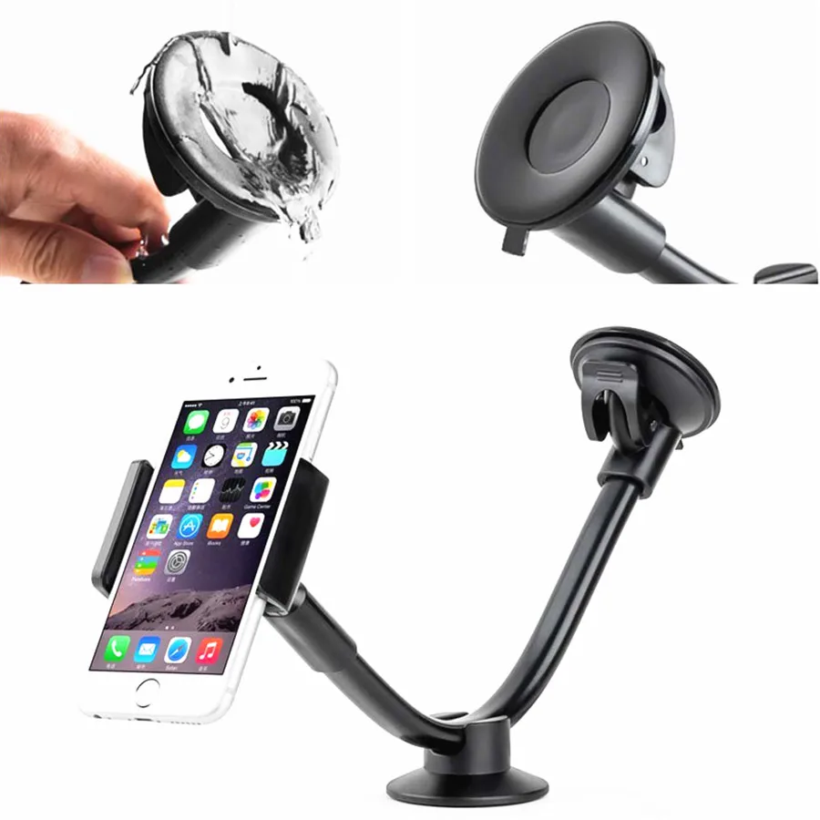 

Car Phone Mount Cradle 2 Sizes Long Arm Universal Windshield Dashboard for iPhone 7 Plus Samsung S7 DXY