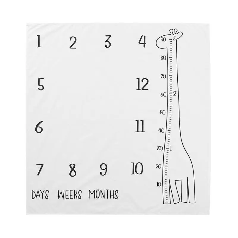 

Cute Infant Baby Photography Blanket Calender Giraffe Backdrop Photo Prop