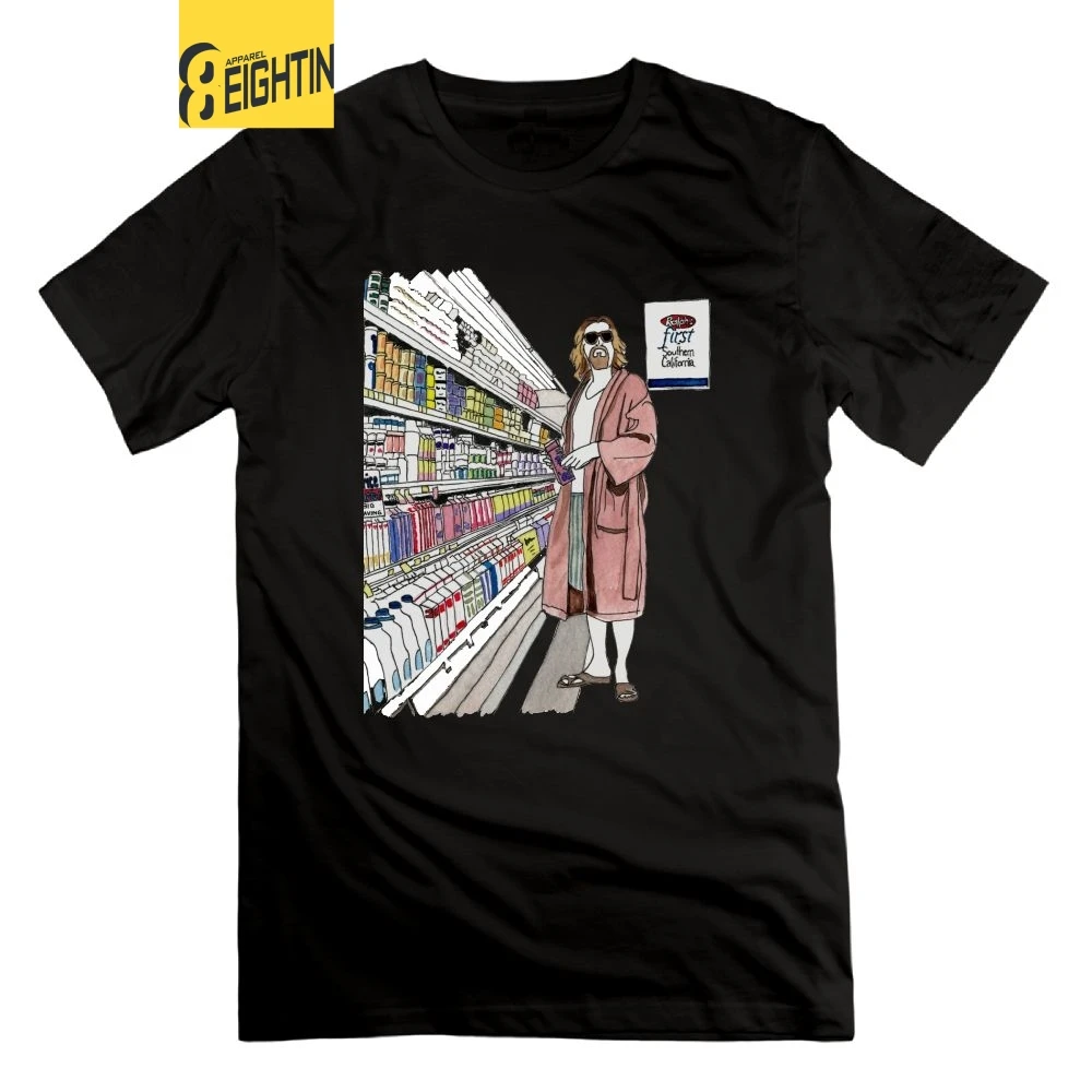 

Eightin Jeffrey Lebowski and Milk AKA the Dude The Big Lebowski T-Shirt Men 100% Cotton Funny Gift Tees Short Sleeve New T Shirt