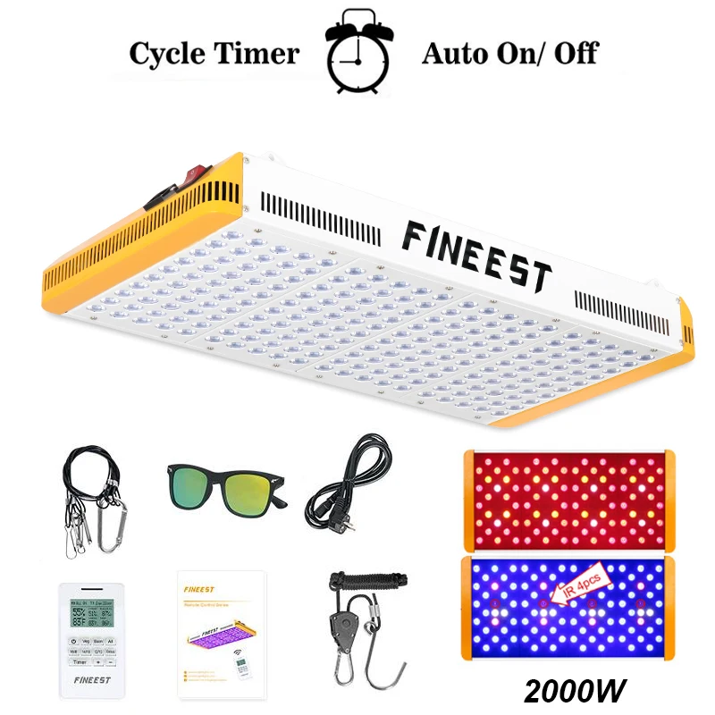 

FINEEST Led Grow Light Full Spectrum 2000W Remote Control Timer Veg Bloom lamp for plants indoor grow tent seedlings flower grow
