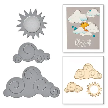 

Weather symbol Sun & Cloud Set Metal cutting dies Decorative DIY Scrapbooking Steel Craft Die Cut Embossing Paper Cards Stencils
