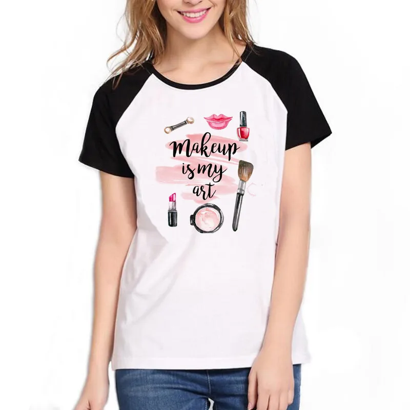 Парфюмированная помада с принтом Пробуждение и макияж женская футболка