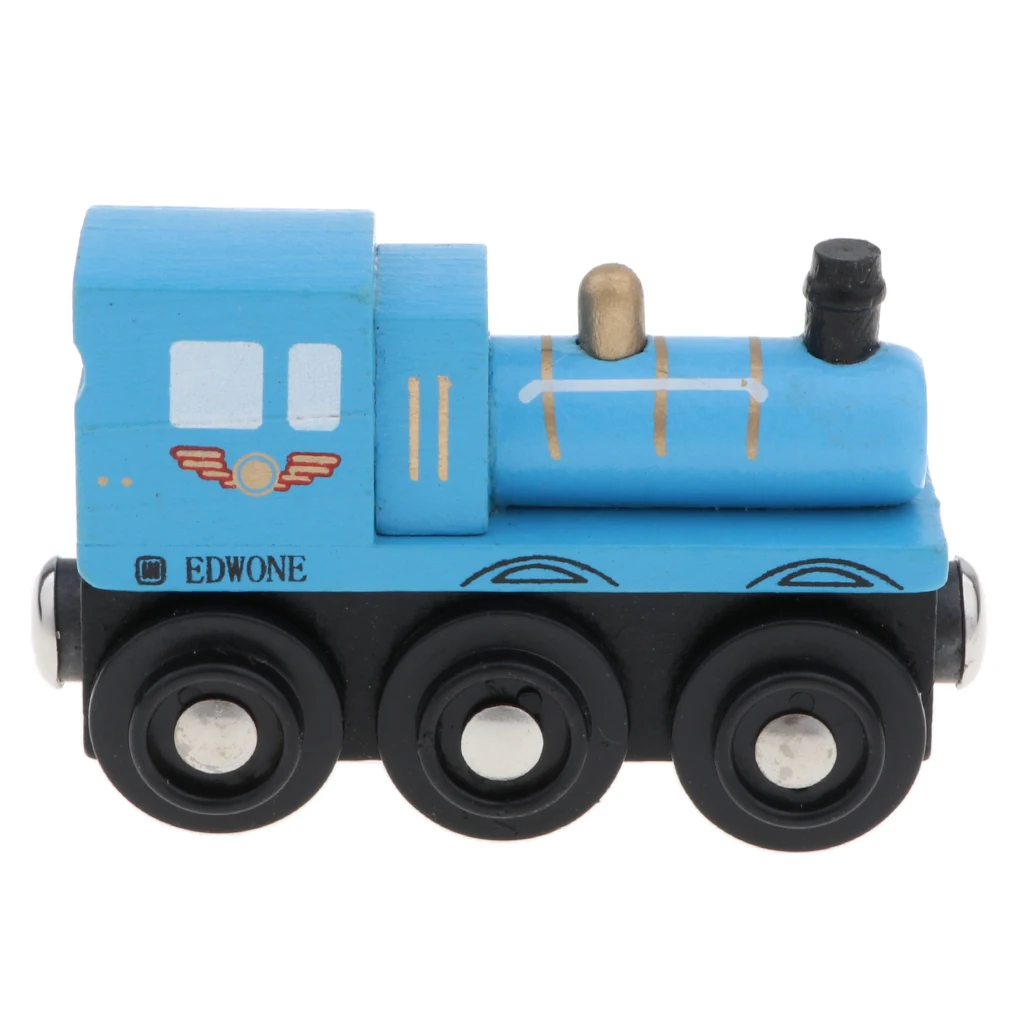 Wooden Magnetic Train Carriage for Toy Trains Set Accessory - Blue Carriage