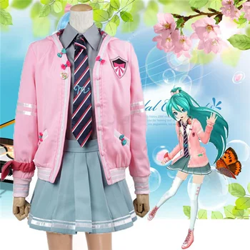 

Full Set Vocaloid Hatsune Miku Project Diva Costumes for women Anime Cosplay vestidos lolita disfraces 6 in1