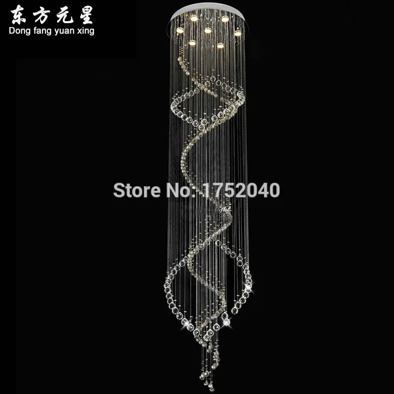 

spiral crystal chandelier light modern lamp crystal lighting decoration for home Dia55 * H250cm