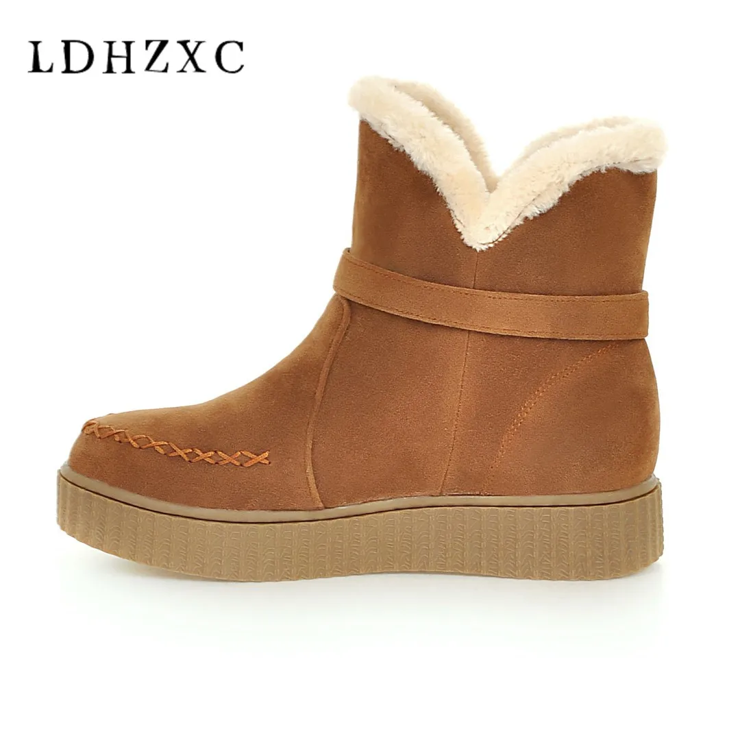 

LDHZXC 2019 NEW Snow boots Winter brand warm non-slip women boots shoes casual cotton winter autumn boots female big us size 11