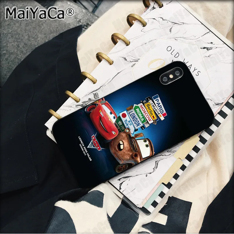 MaiYaCa анимация Pixar Автомобили Мягкий Силиконовый ТПУ чехол для телефона iPhone X XS MAX 6 6s 7 7plus 8 8Plus 5 5S SE XR чехол