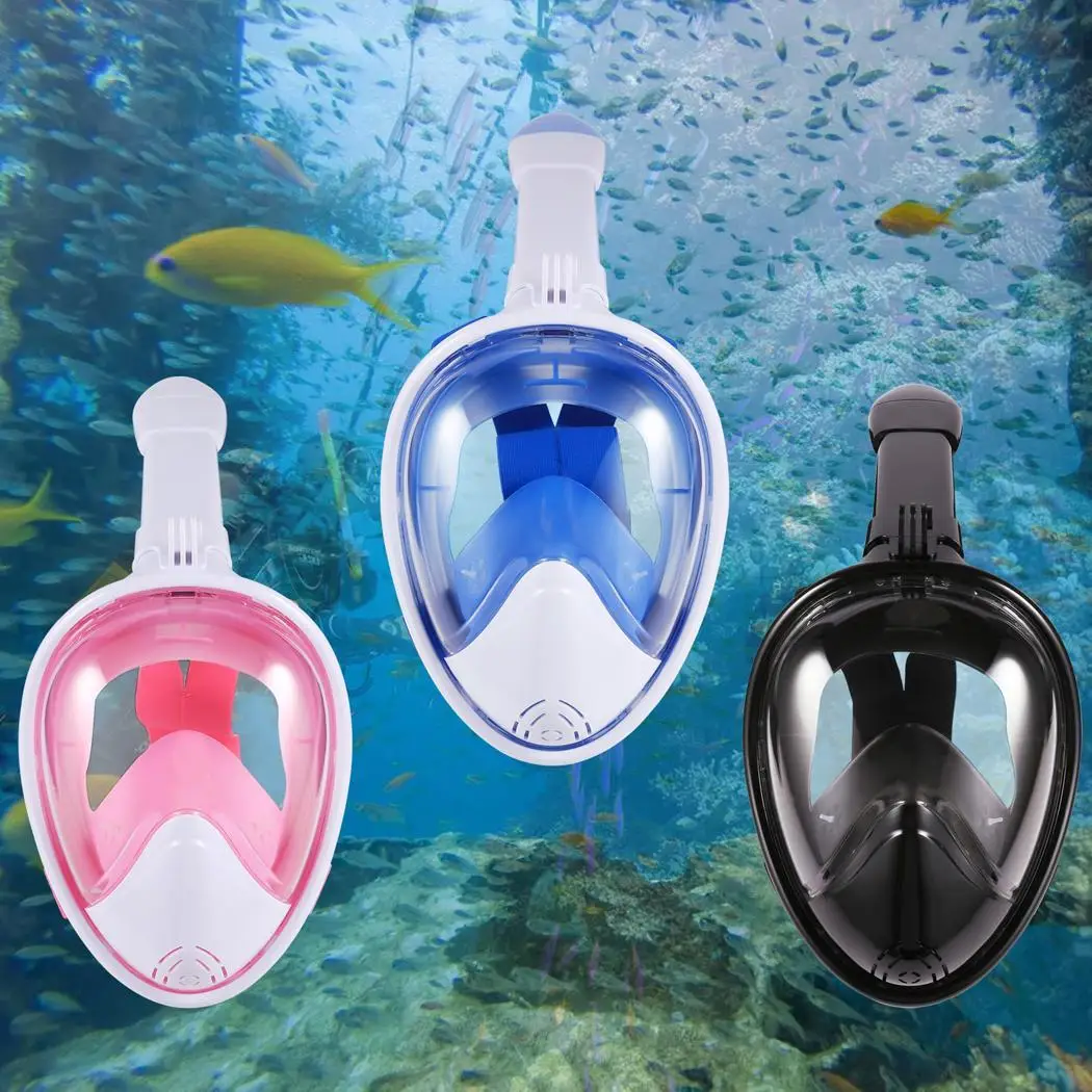 

Seaview 180 Viewing Snorkel Mask Panoramic Full Face Design Anti-Fog Anti-Leak with Adjustable Head Straps