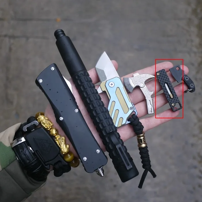Carbon Fiber Version EDC Key Knife Utility Knife Paper Knife Out Of The Box Portable Keychain Buckle Pocket Knife Carbon Fiber Version EDC Key Knife Utility Knife Paper Knife Out Of The Box Portable Keychain Buckle Pocket Knife