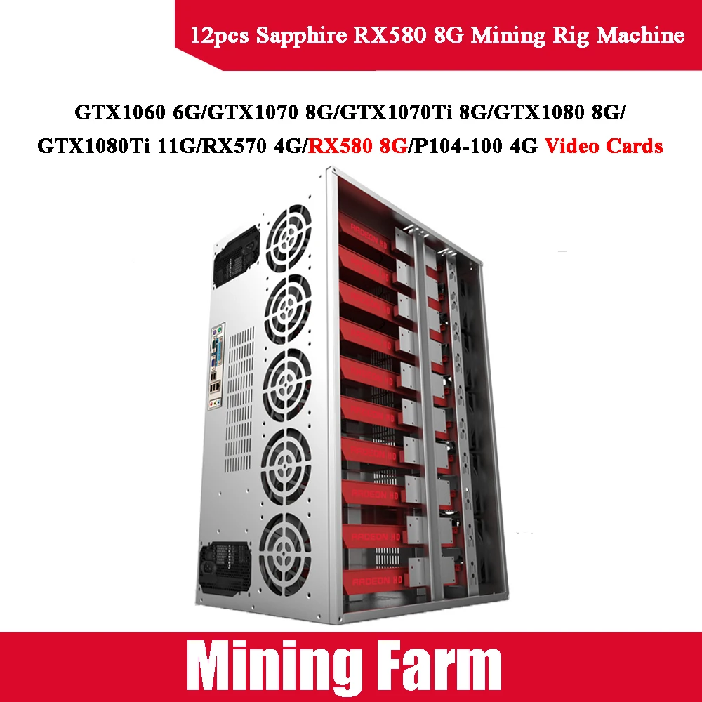 Добыча ETH буровой станок 12 шт. сапфир RX580 8 г видео карта AMD 256bit GDDR5 1366 мГц 7000 14nm directX