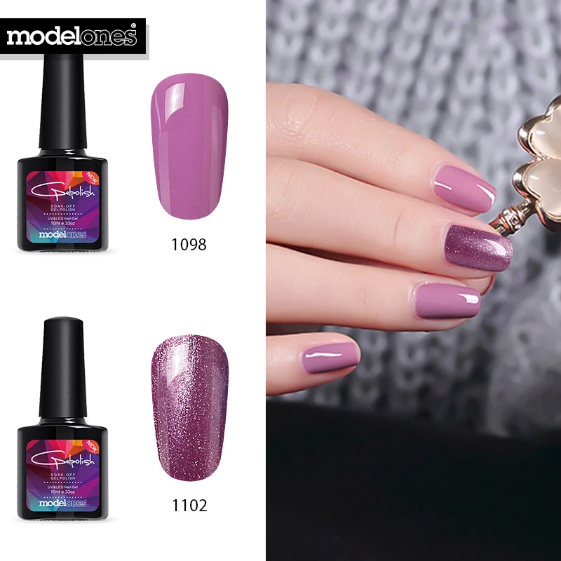 

Modelones 2Pcs/Lot Purple Color UV Nail Gel Polish Set DIY Nail Design Soak Off Led Nail Lacquer Polish Semi Permanent Led Gel