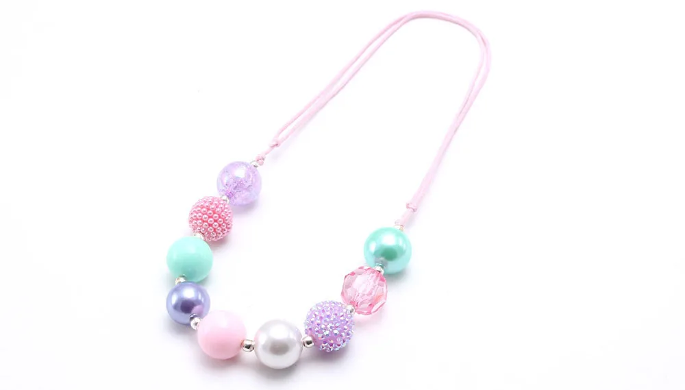 MHS. SUN, 1 шт., Новое поступление, разноцветное массивное ожерелье для девочек, жевательная резинка, для малышей, ювелирные изделия, сделай сам, украшение из бисера, Регулируемая Веревка, ожерелье