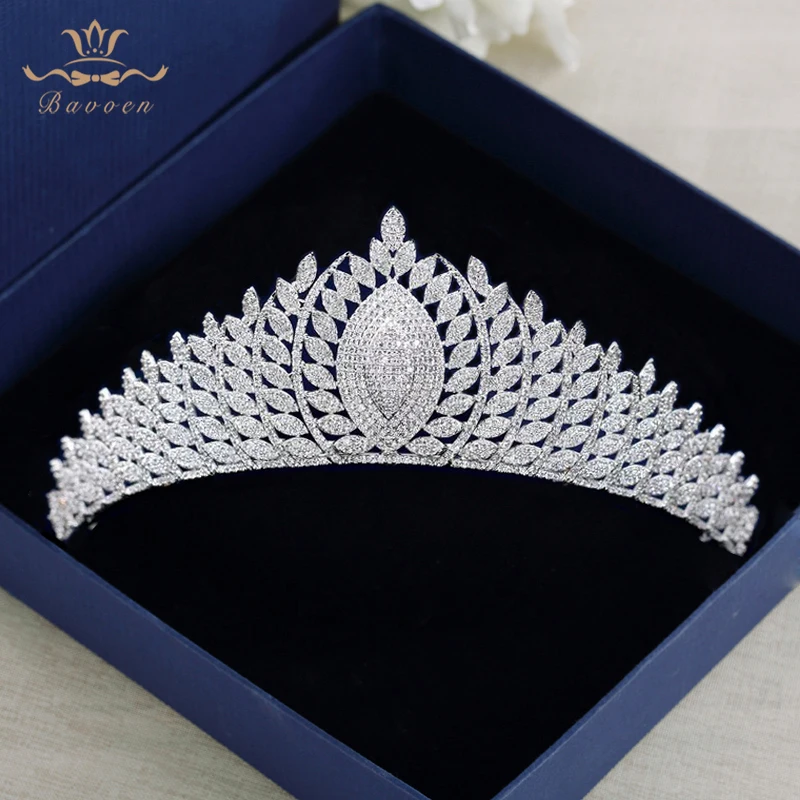 

Elegant Full Zircon Tiaras Crowns for Brides Royal Silver Wedding Hairbands Crystal Wedding Hair Accessory Wedding Gifts