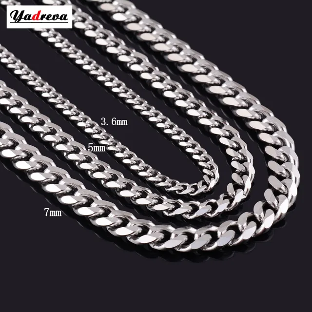 Never Fade 3.5mm/5mm/7mm Stainless Steel Cuban Chain Necklace