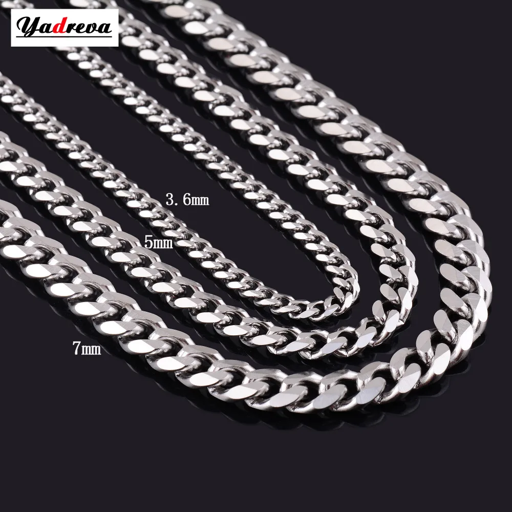 Never Fade 3.6mm/5mm/7mm Stainless Steel Cuban Chain Necklace ...