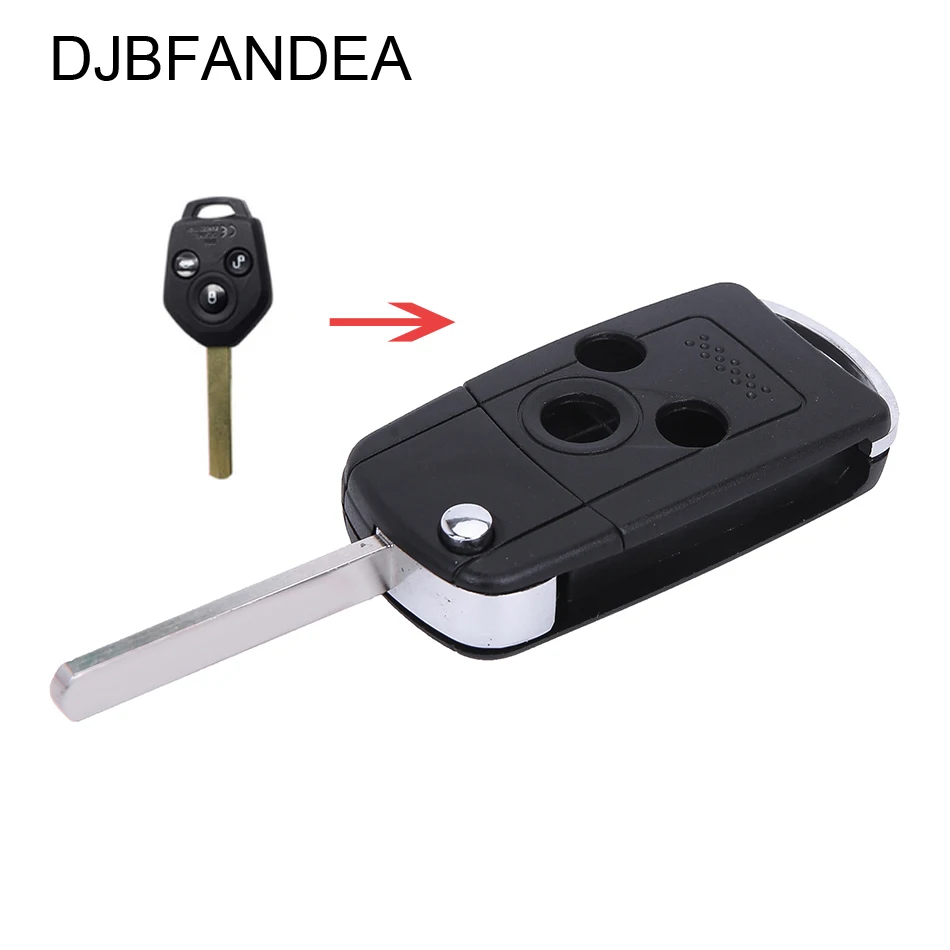 

DJBFANDEA 3Button Flip Folding Car Key Case Shell for SUBARU FORESTER OUTBA XV LEGACY Remote Key Cover