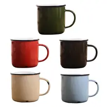 1 шт., керамическая чашка, молоко, кофе, чай, чашка, художественная ретро ностальгия, имитация эмали, знак, питьевая чашка для воды, подарок для дома и офиса