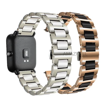 

20mm Ceramic stainless steel Watchband for Amazfit Bip 22mm Wrist strap for Xiaomi Huami 1 / 2 / 2S Quick Release Watch Bracelet