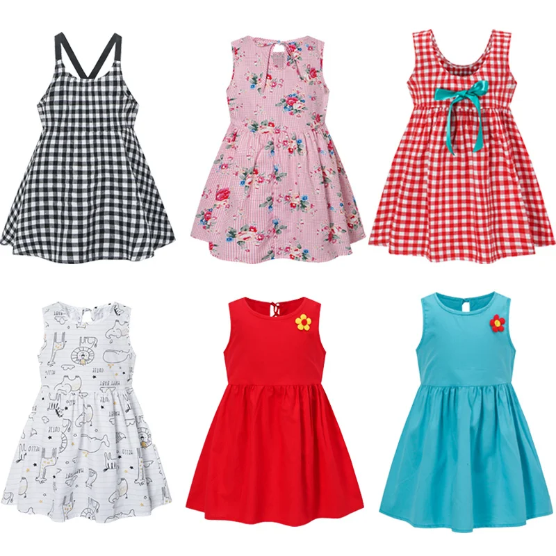 

2019 Summer Toddler Girl Dresses Plaid Dress for Kids Clothing Children's Birthday Clothes Little Girls Dress for 2 3 4 5 Years