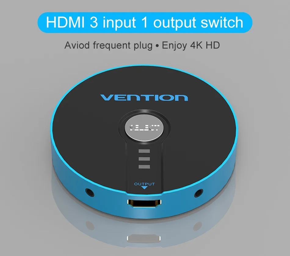 Vention 3 в 1 выход Высокоскоростной HDMI Коммутатор HDMI сплиттер HDMI коммутатор для xbox PS3 Smart поддерживает 4 к Full HD1080p 3D