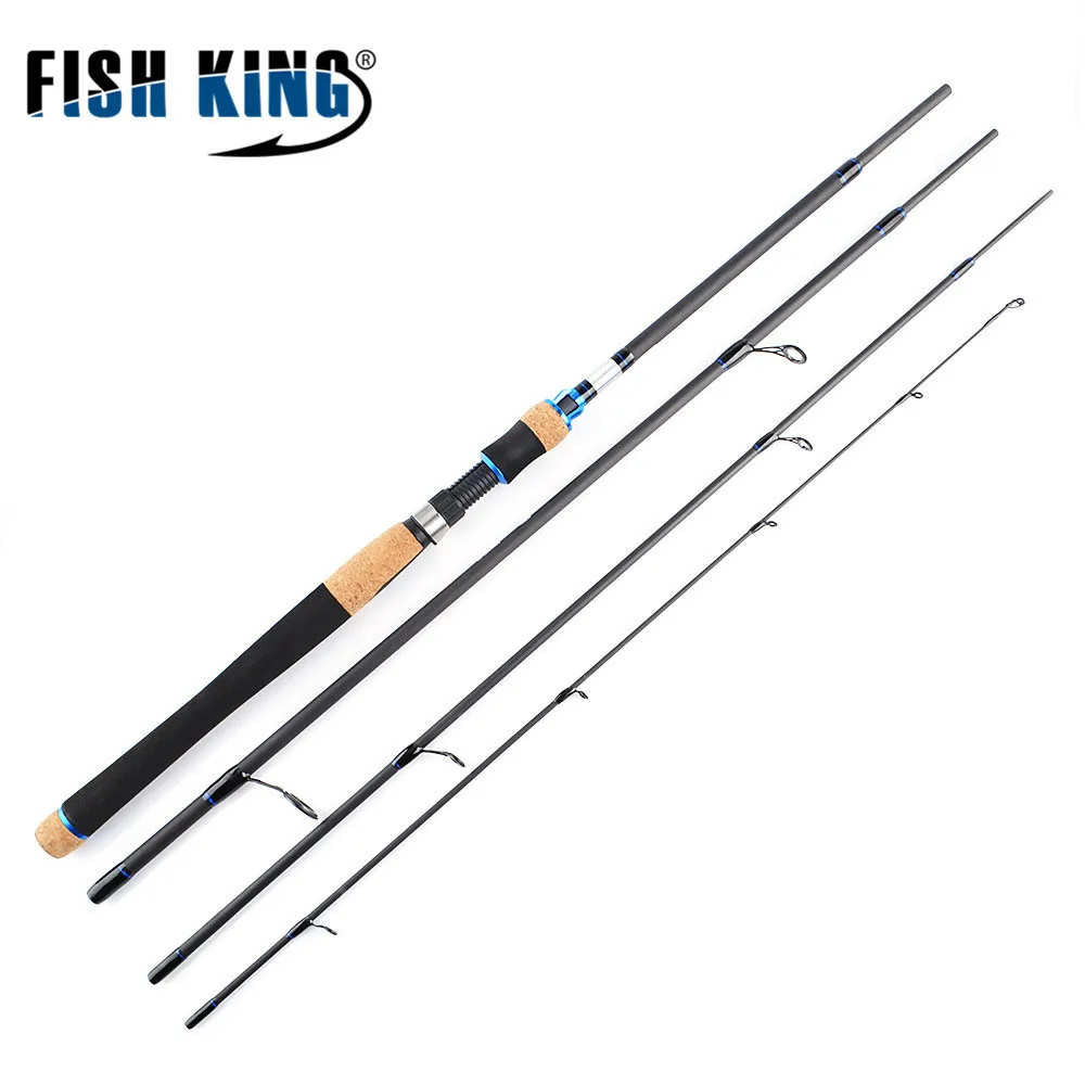 FISH KING 2.1M 2.4M 2.7M Saltwater Fishing Spinning Rod 4 Section Lure Weight 5 40g Portable
