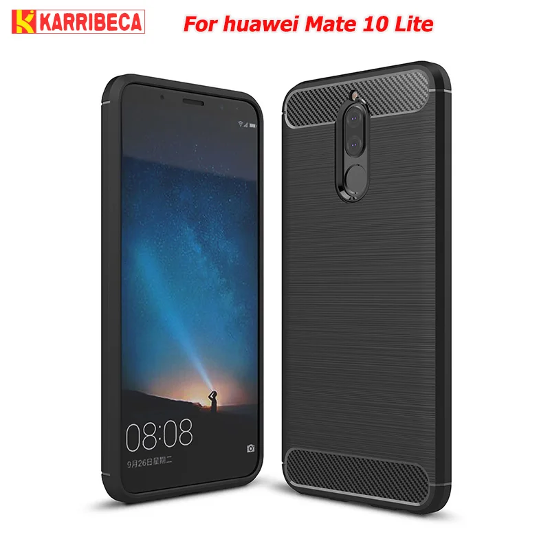 Carbon fiber brushed silicone case huawei mate 10 Lite (14)