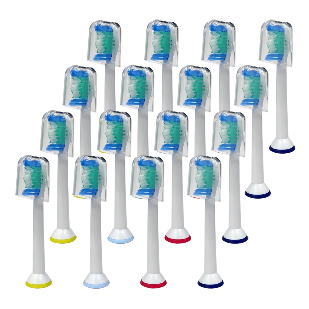 16 шт Съемные насадки для зубной щетки HX6014 для Philips Sonicare ProResults HX6013 HX6530 HX6930 HX6950 HX6730 HX3110 HX6721 6512