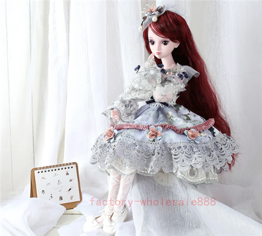 

2019 hot top Ball Jointed Doll 1/3 BJD Doll Female Eyes Free Face Make Up Full Set Clothes US mew