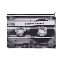 Mix tape 3D Printing Pencil bags cosmetic bag 2016 cosmetiquera makeup bag trousse de maquillage neceser organizer pencil case
