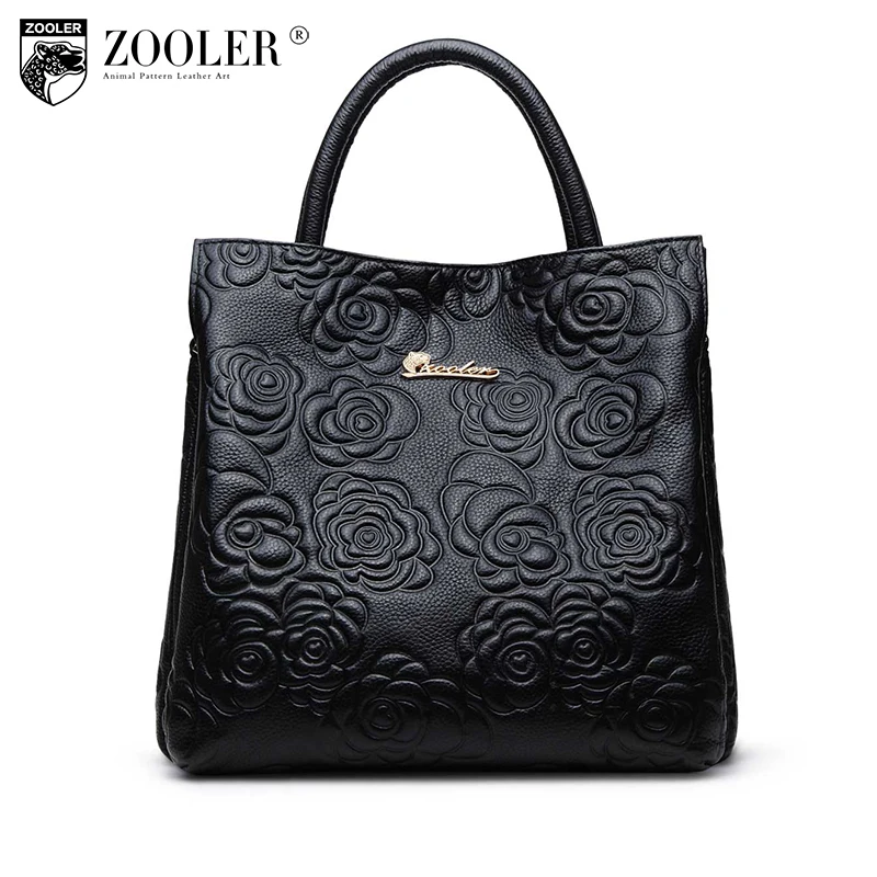 ZOOLER Brand luxury handbags women bags designer embossed flower