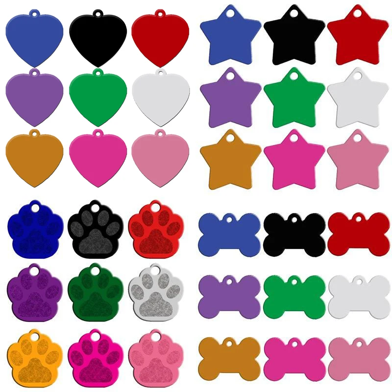 moq 80pcs lot engaved double sides personalized dog name tags pet id
