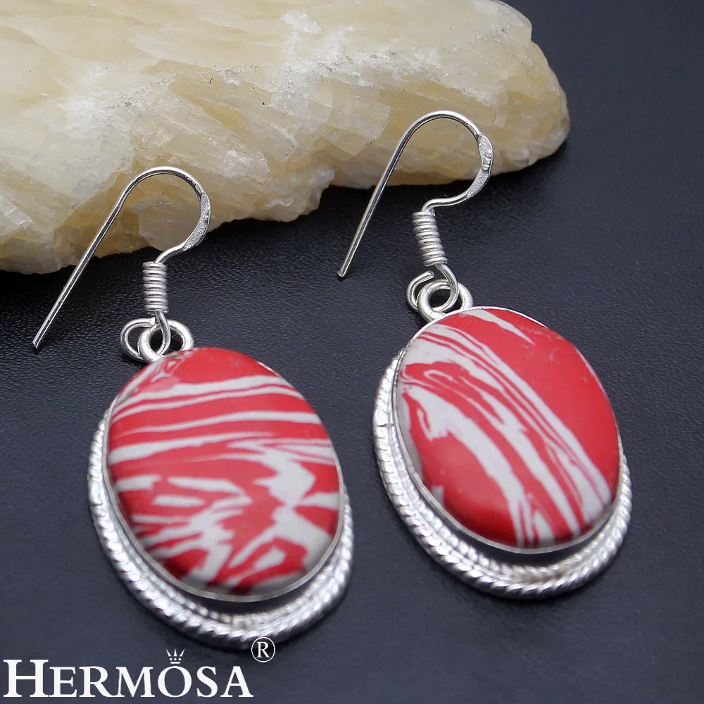 

Hermosa Jewelry Fashion Earrings RHODOCHROSITE 925 Sterling Silver Dangle Women Earrings HM653