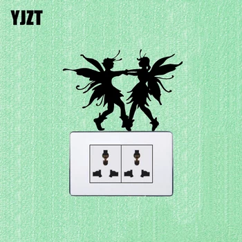

DANCING FAIRIES Vinyl Wall Decal Fashion Livingroom Switch Sticker Black 7SS0596