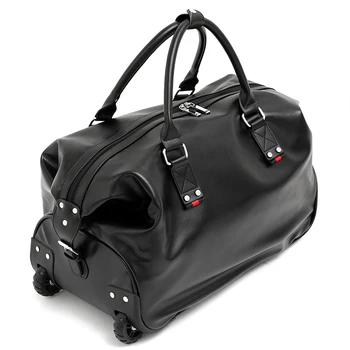 

Advanced Quality PU Leather Business Rolling Luggage Capacity 20/18inch Travel Bag Men Trolley Soft Men Student Trunk Suitcase