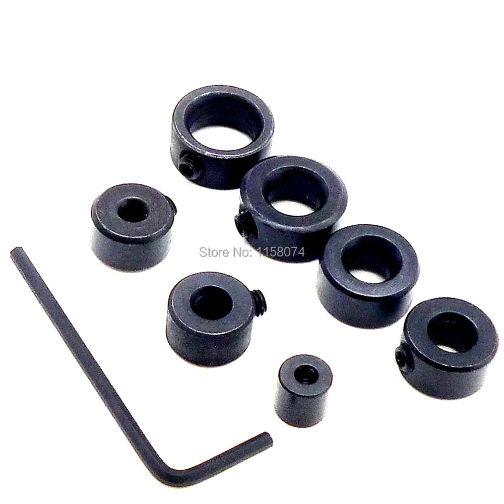 7pc Drill Bit Shaft Depth Stop Collar Depth Woodworking Hole Drill Press 3-12mm