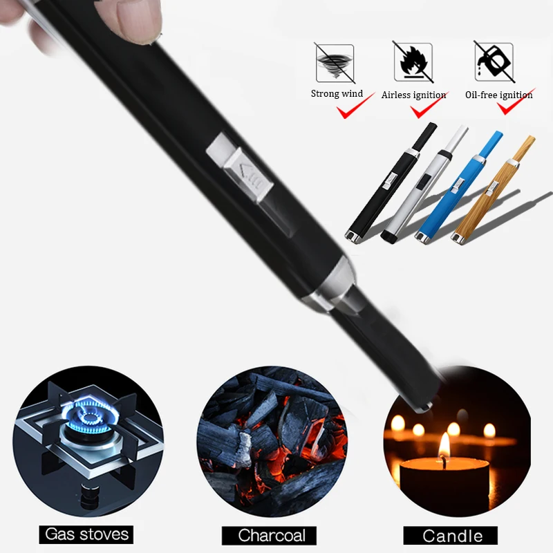Электрический Перезаряжаемый USB светильник сигарета плазменная Зажигалка пожарная Зажигалка длинная кухня ветрозащитная плазменная импульсная принадлежности для сигарет