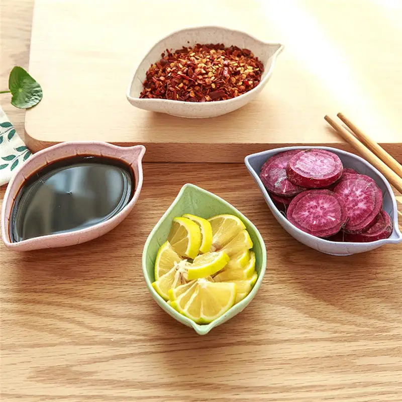 

Soy Sauce Caster Kitchen Dinner Dish Multipurpose Leaf-Shape Small Seasoning Saucers Appetizer Plates Bowl Tableware For Kids